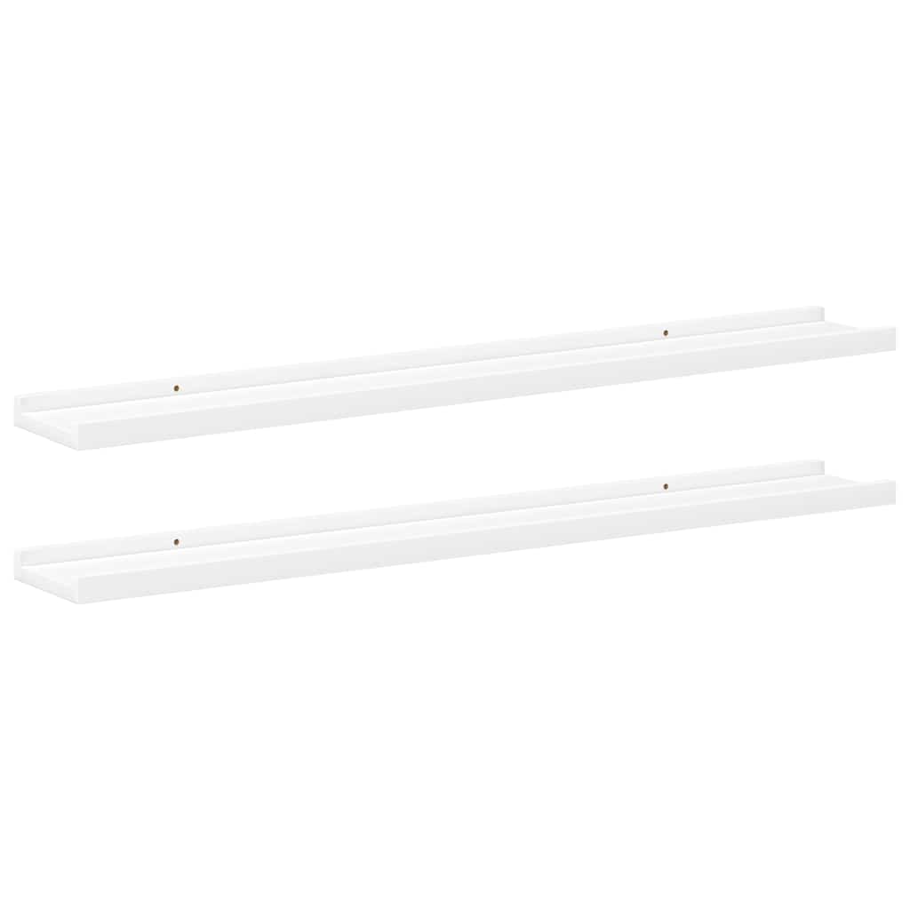 Picture Frame Ledge Shelves 2 pcs White 80x9x3 cm MDF