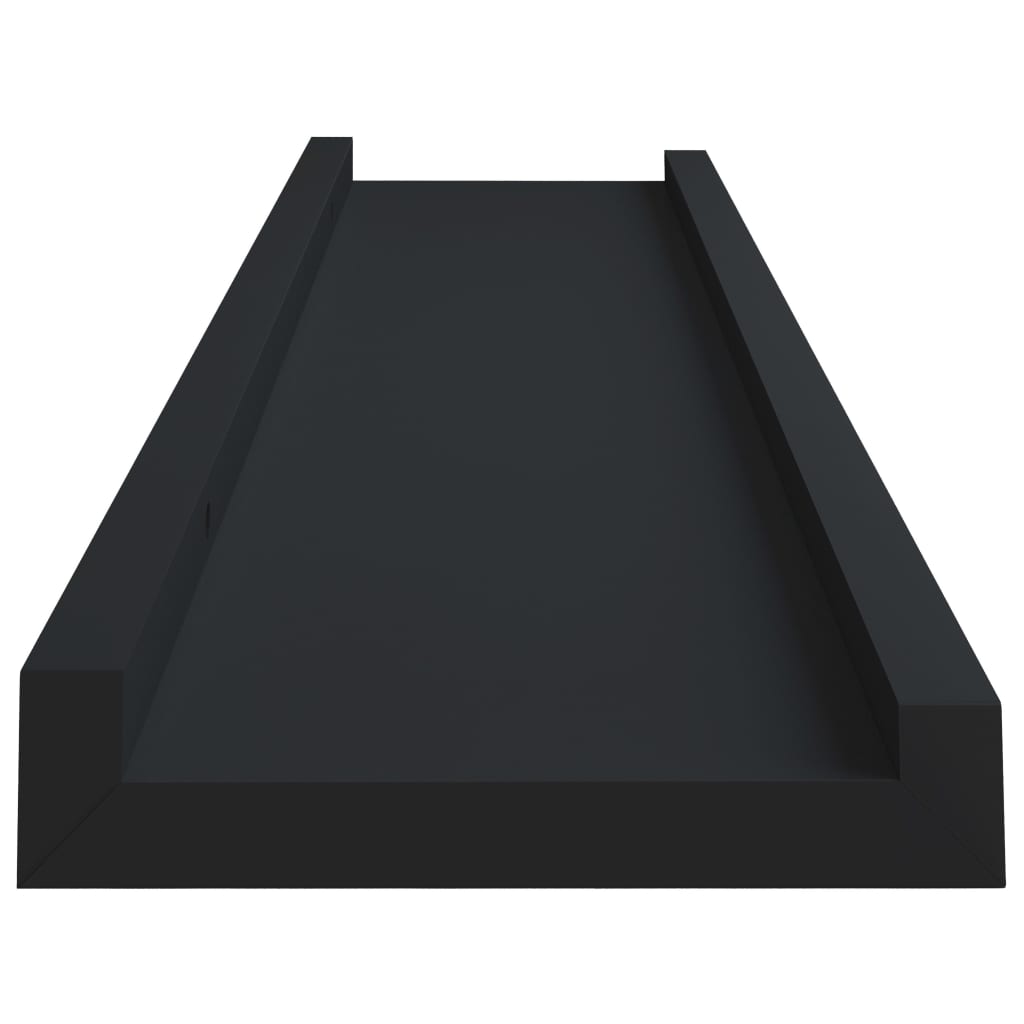 vidaXL Picture Frame Ledge Shelves 2 pcs Black 40x9x3 cm MDF