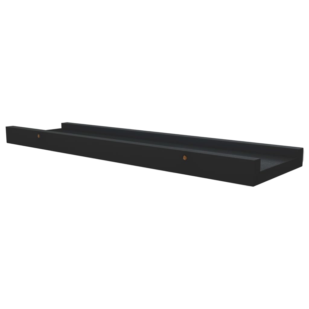 vidaXL Picture Frame Ledge Shelves 2 pcs Black 40x9x3 cm MDF