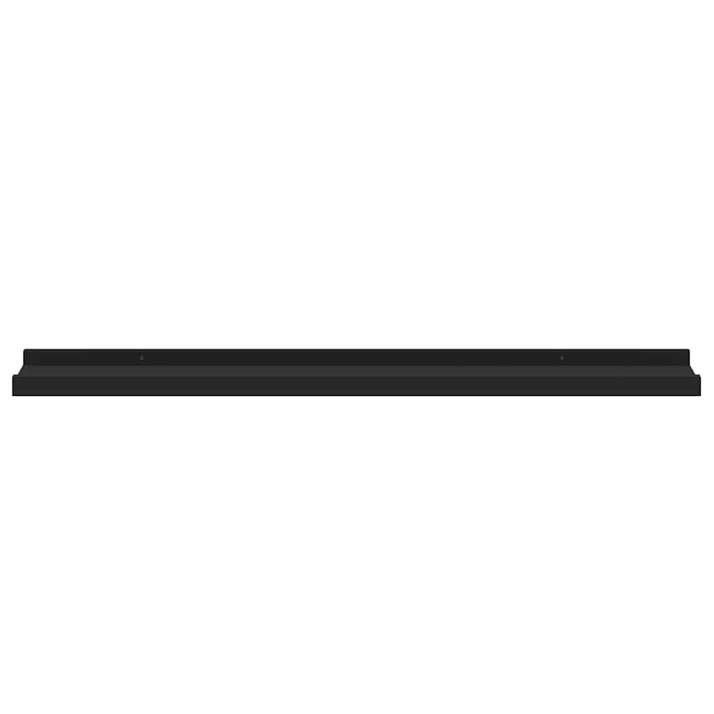 Picture Frame Ledge Shelves 2 pcs Black 80x9x3 cm MDF