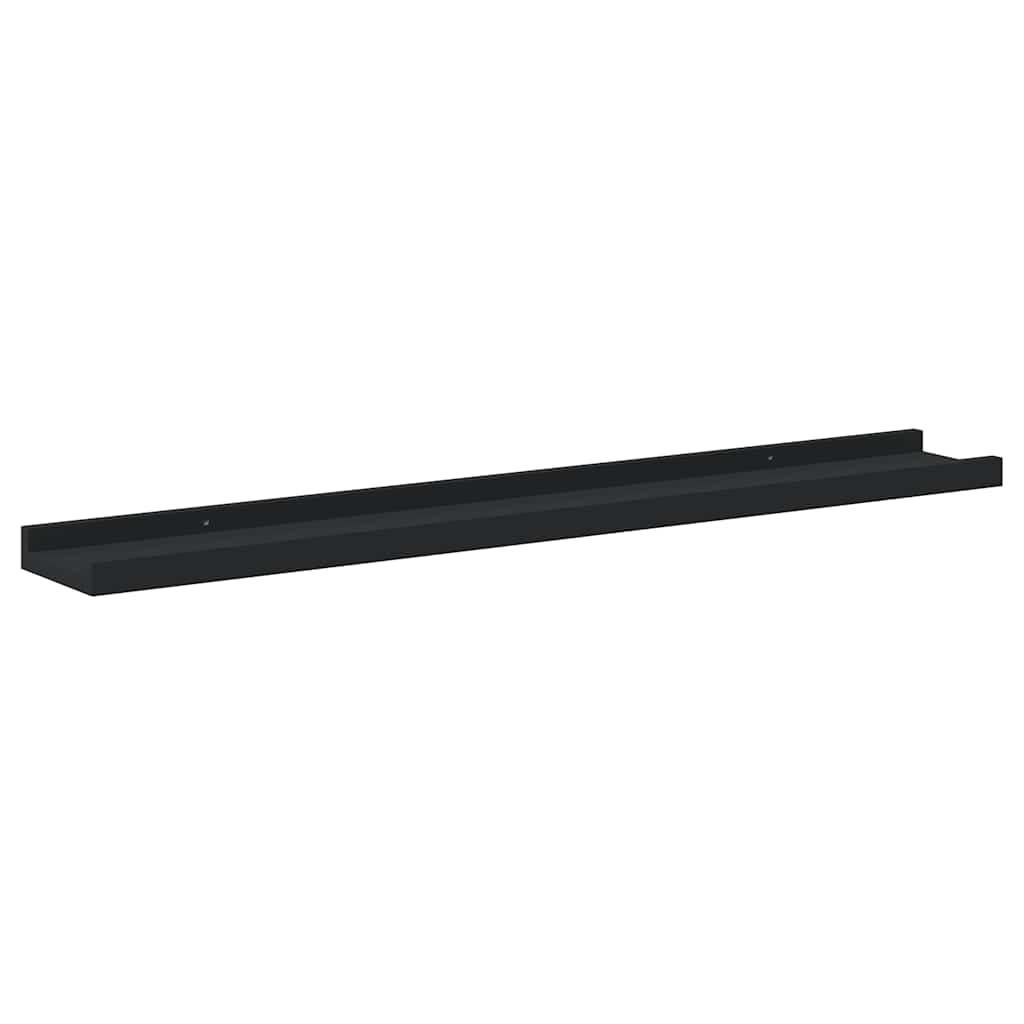 Picture Frame Ledge Shelves 2 pcs Black 80x9x3 cm MDF