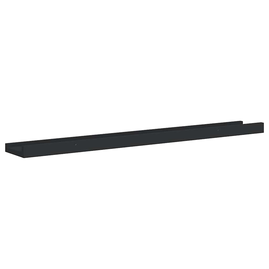Picture Frame Ledge Shelves 2 pcs Black 80x9x3 cm MDF