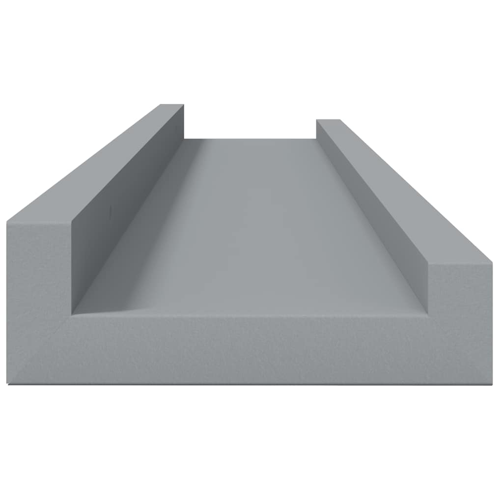 Picture Frame Ledge Shelves 2 pcs Grey 60x9x3 cm MDF