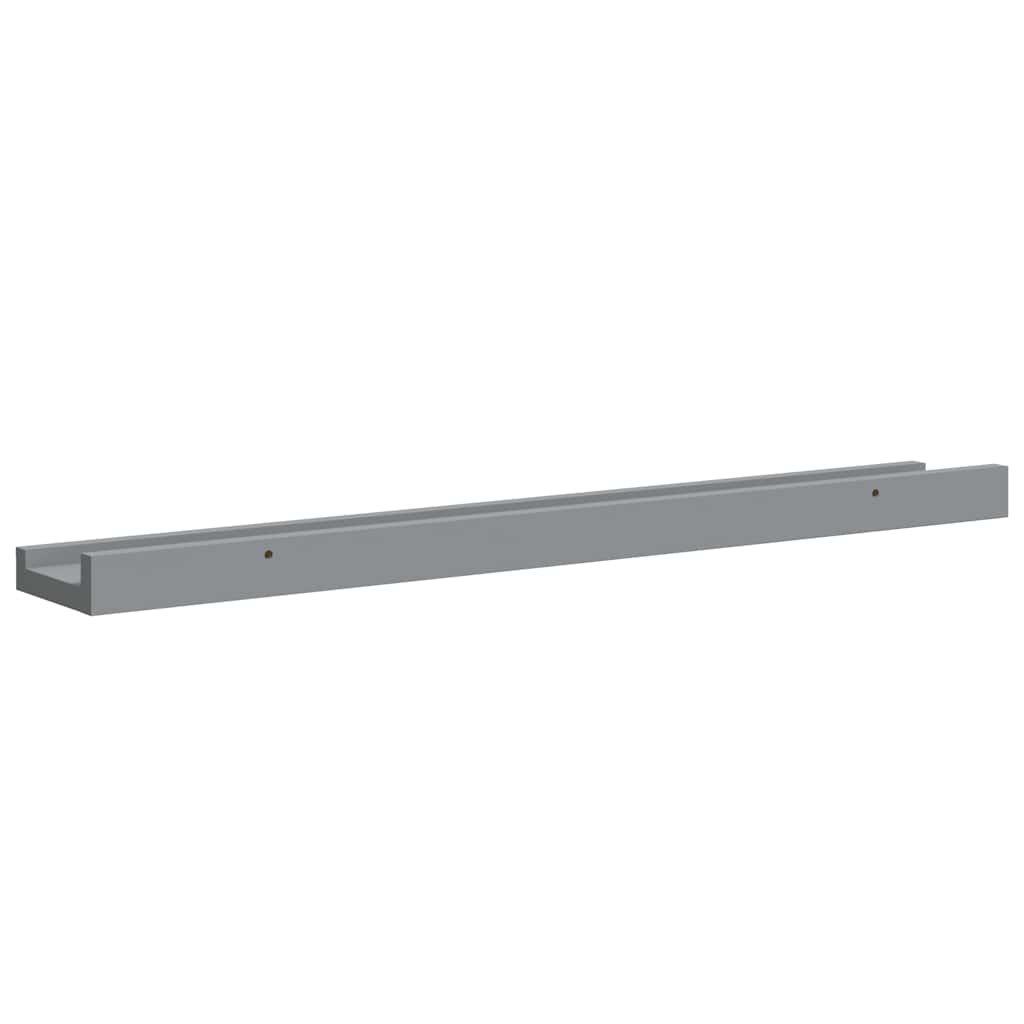 Picture Frame Ledge Shelves 2 pcs Grey 60x9x3 cm MDF