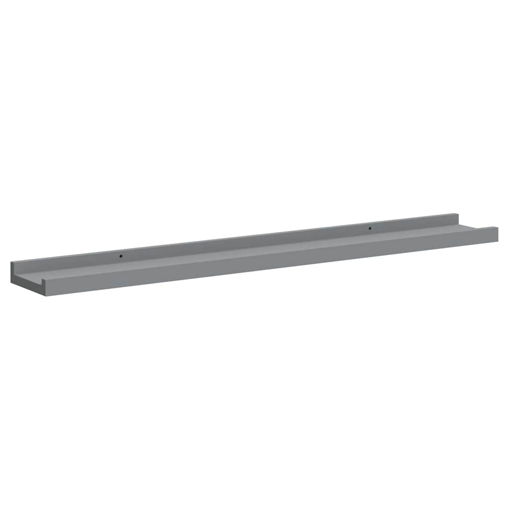 Picture Frame Ledge Shelves 2 pcs Grey 80x9x3 cm MDF