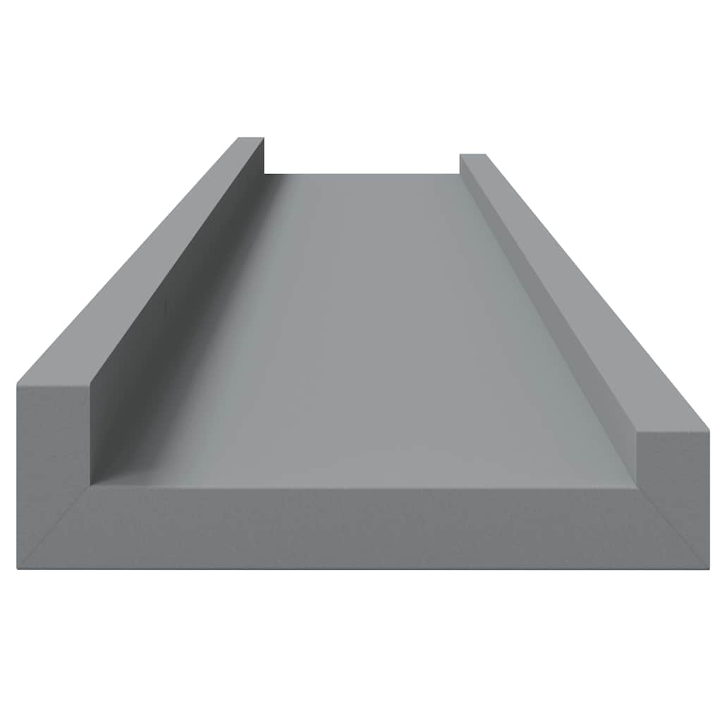 Picture Frame Ledge Shelves 2 pcs Grey 80x9x3 cm MDF