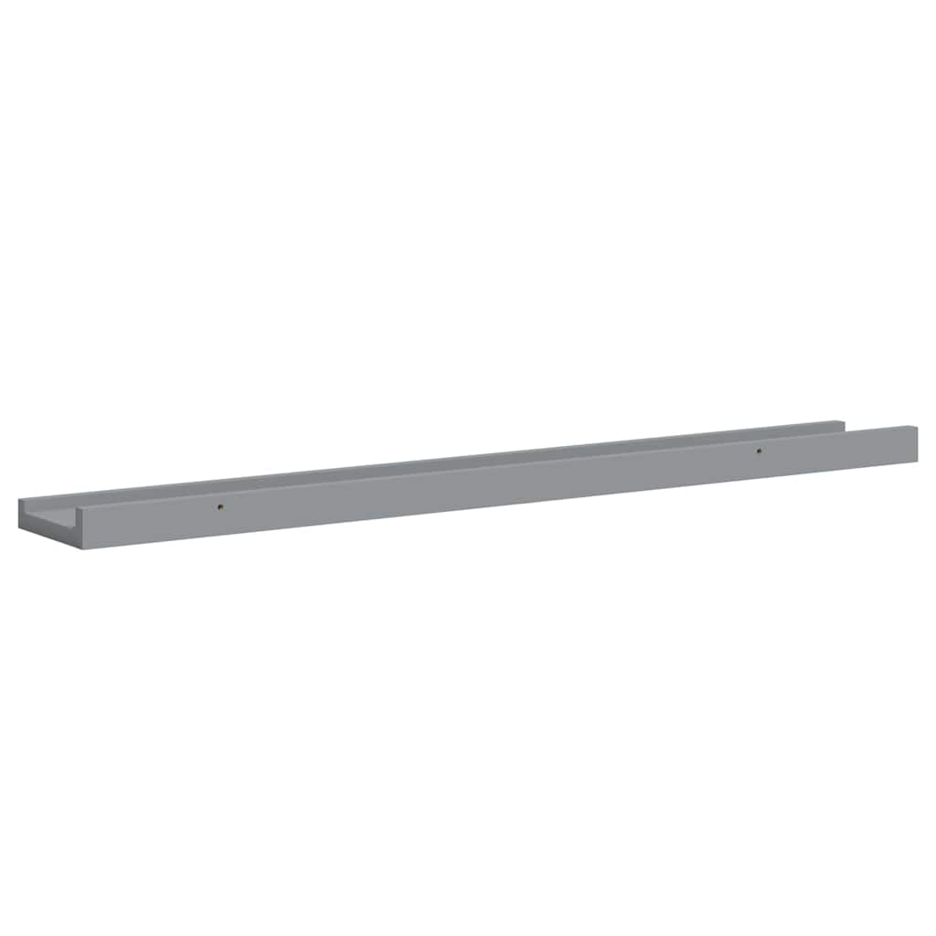 Picture Frame Ledge Shelves 2 pcs Grey 80x9x3 cm MDF