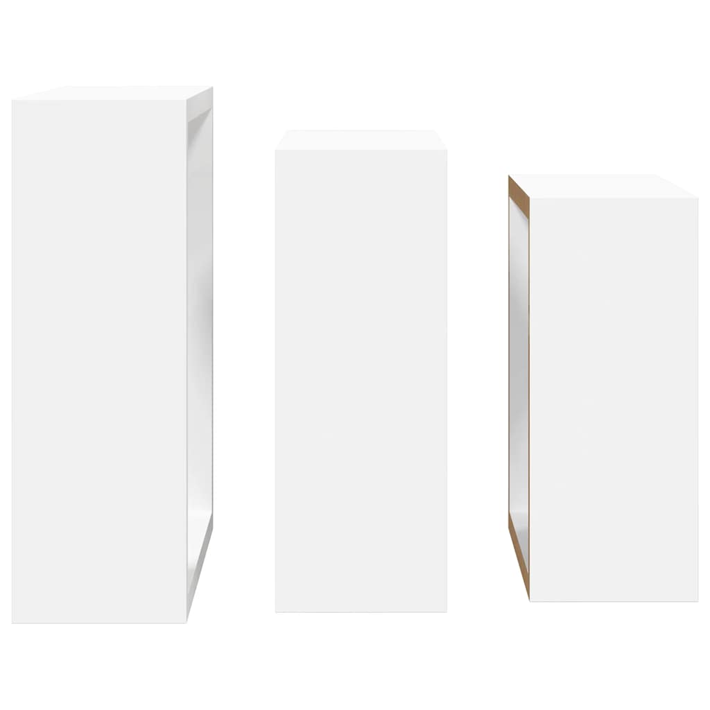 Wall Cube Shelves 3 pcs White MDF