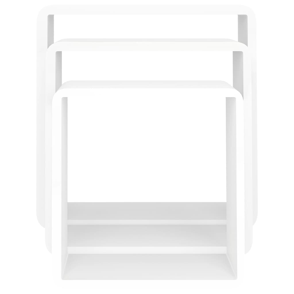 vidaXL Wall Cube Shelves 3 pcs White MDF