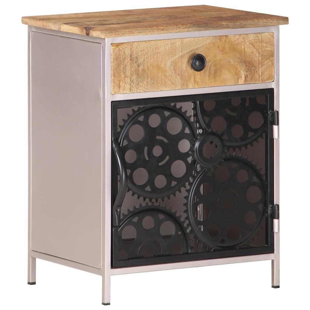 323738 vidaXL Bedside Cabinet 40x30x50 cm Rough Mango Wood