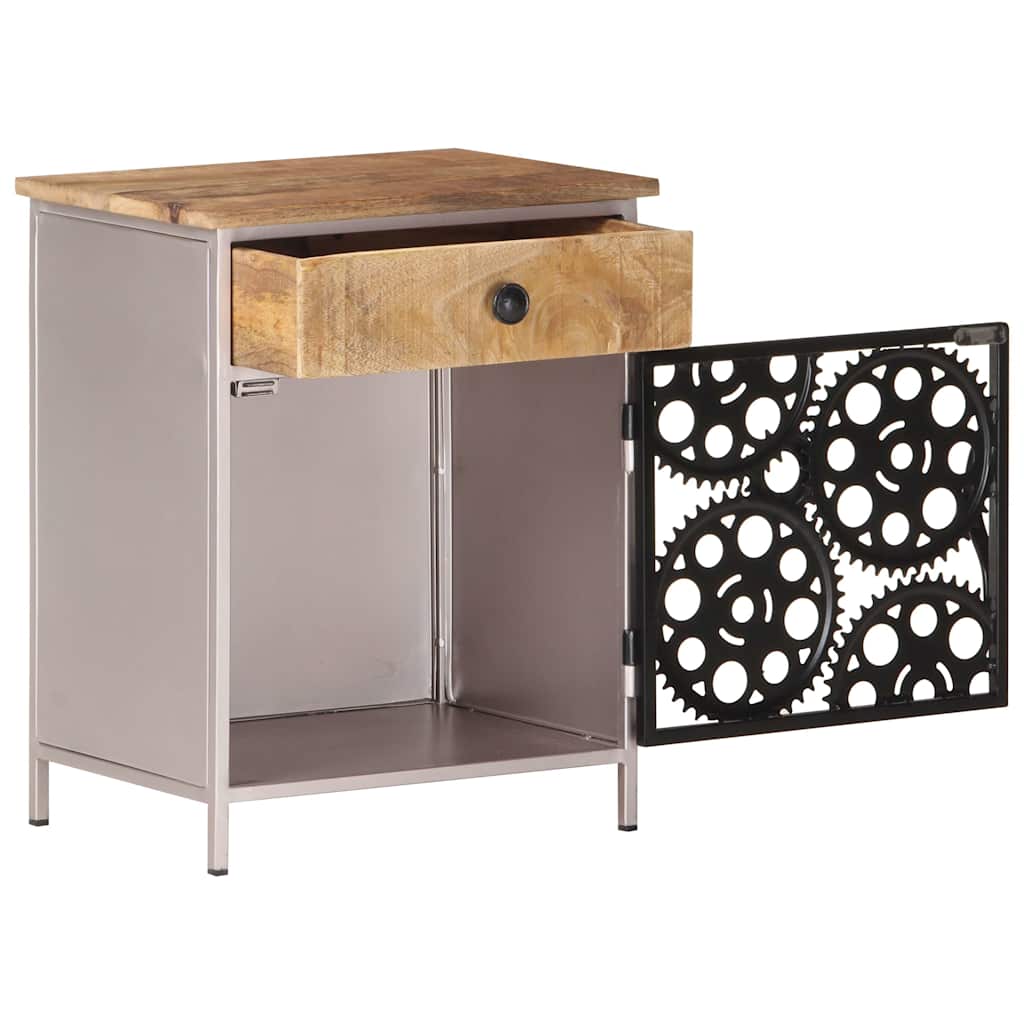 323738 vidaXL Bedside Cabinet 40x30x50 cm Rough Mango Wood