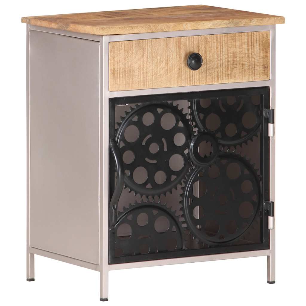 323738 vidaXL Bedside Cabinet 40x30x50 cm Rough Mango Wood