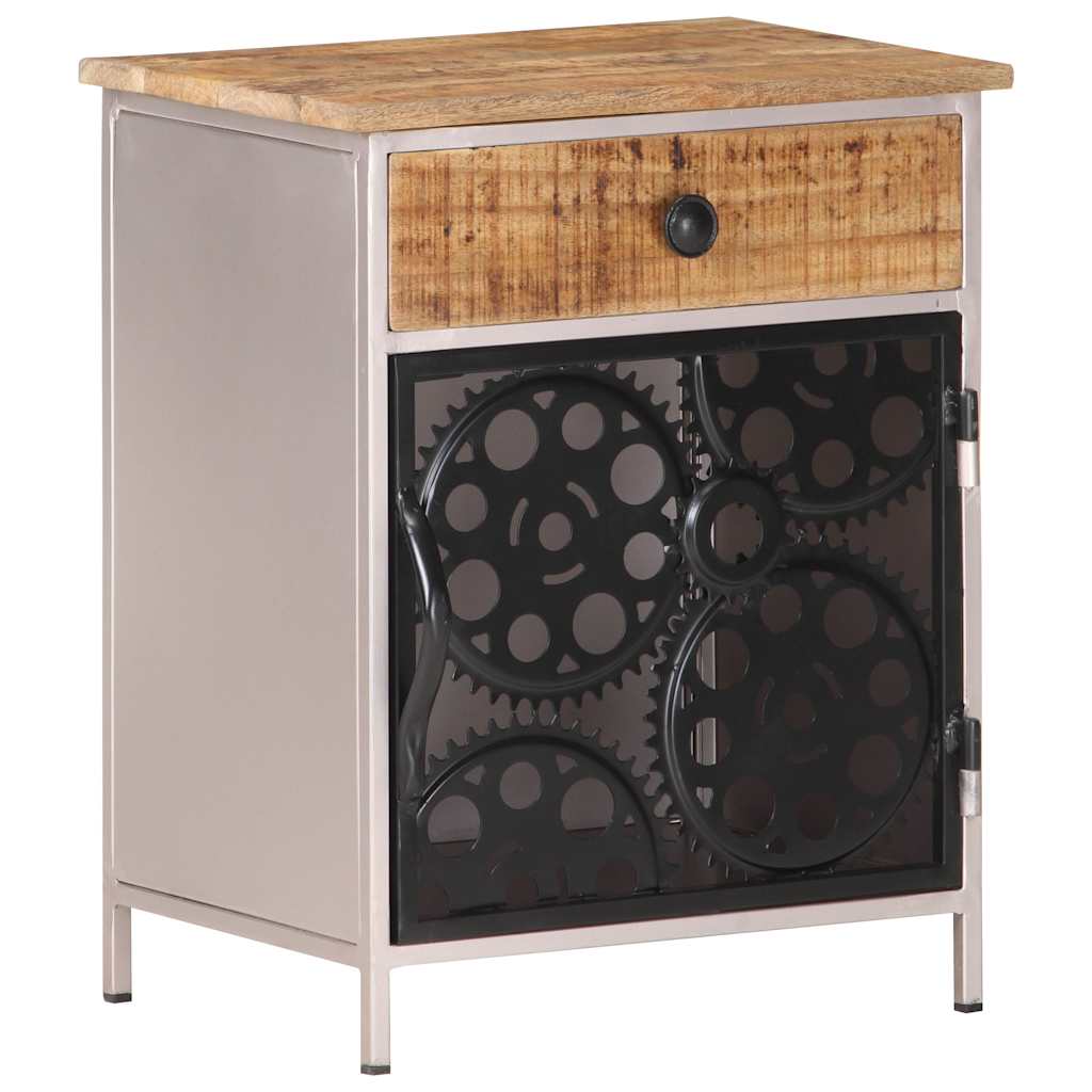 323738 vidaXL Bedside Cabinet 40x30x50 cm Rough Mango Wood