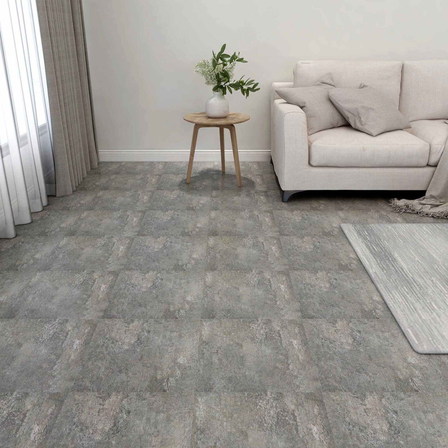 Flooring Planks 5.11 m² 55 pcs PVC Stone wall