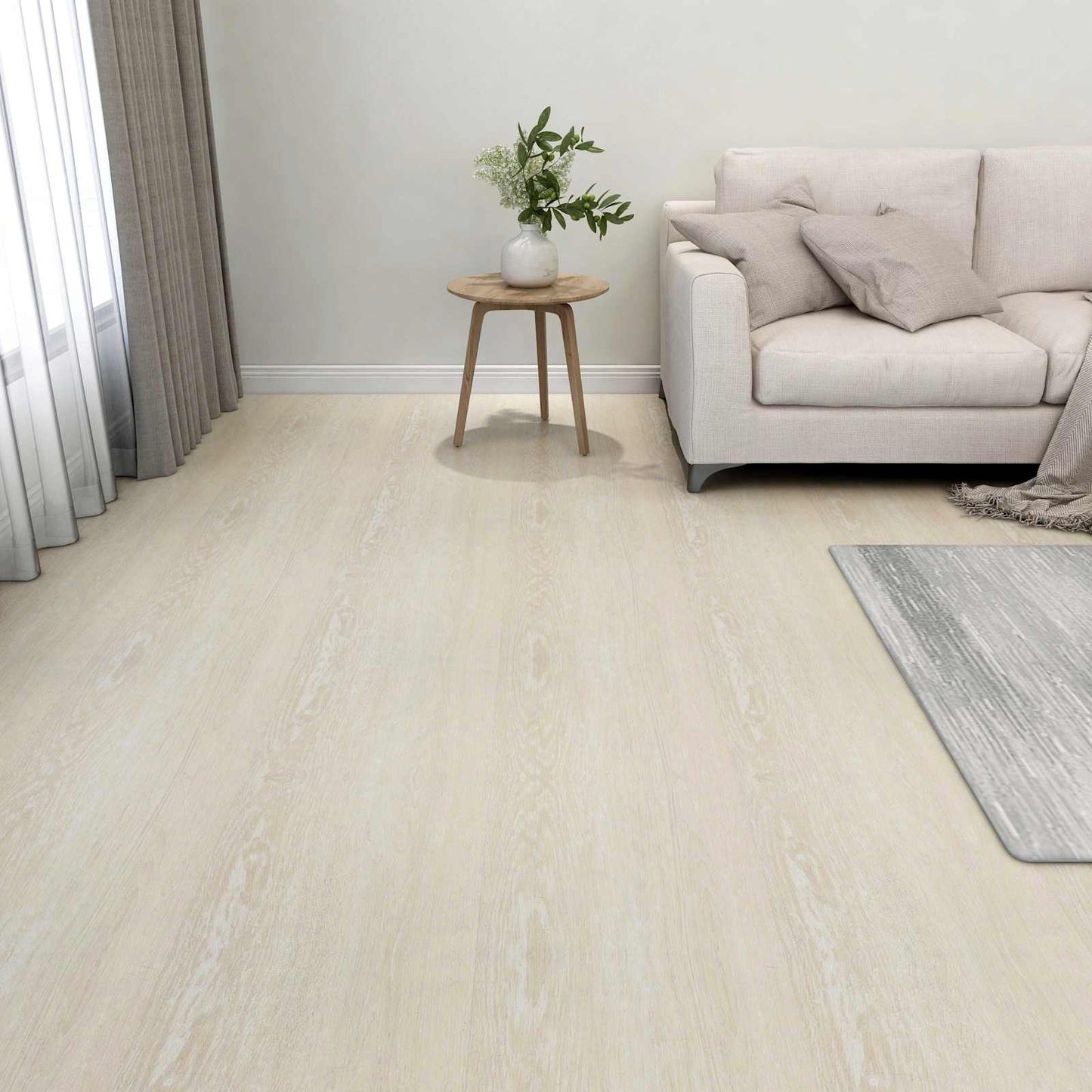 Flooring Planks 5.11 m² 55 pcs PVC White and Beige