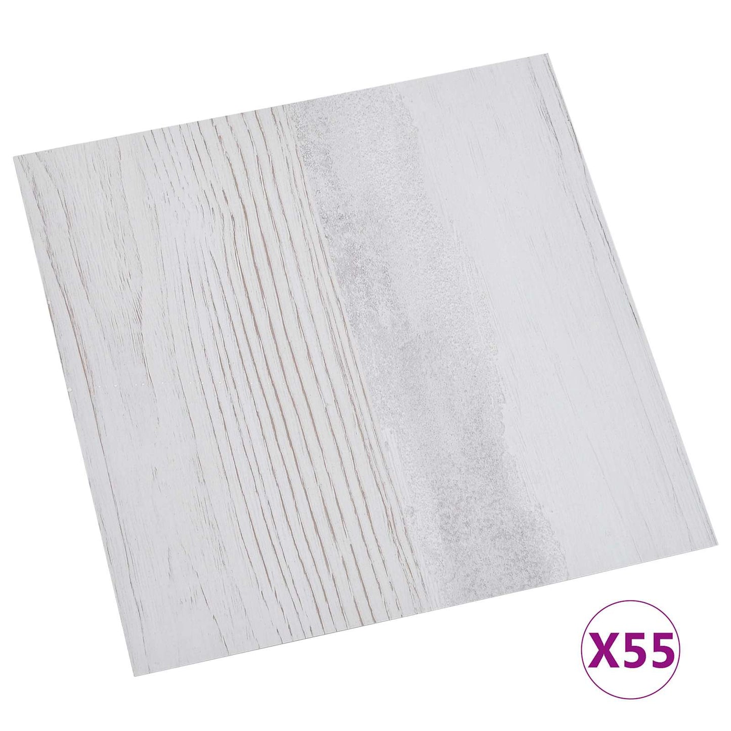 Flooring Planks 5.11 m² 55 pcs PVC White and Light Grey