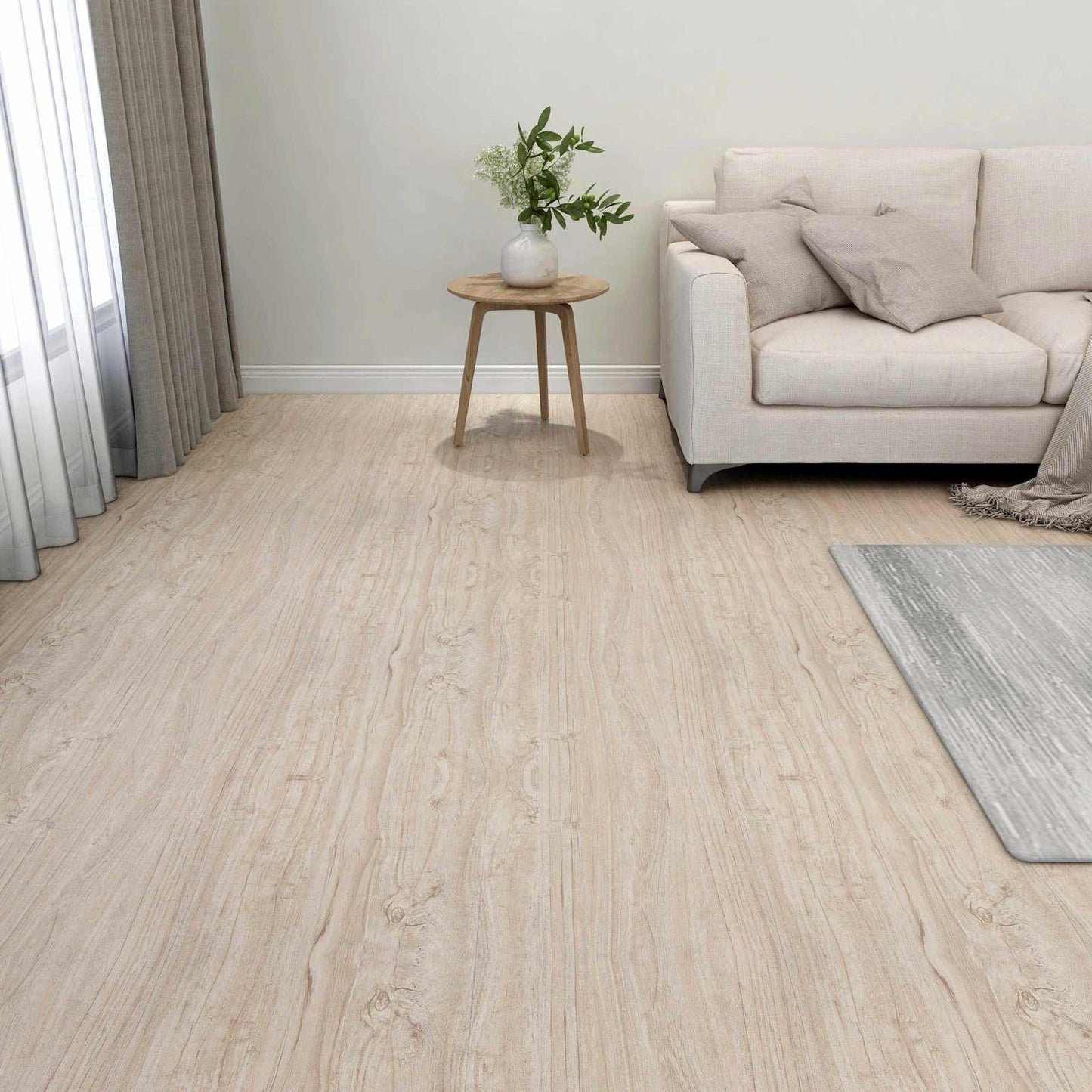 Flooring Planks 5.11 m² 55 pcs PVC White and Wood Color