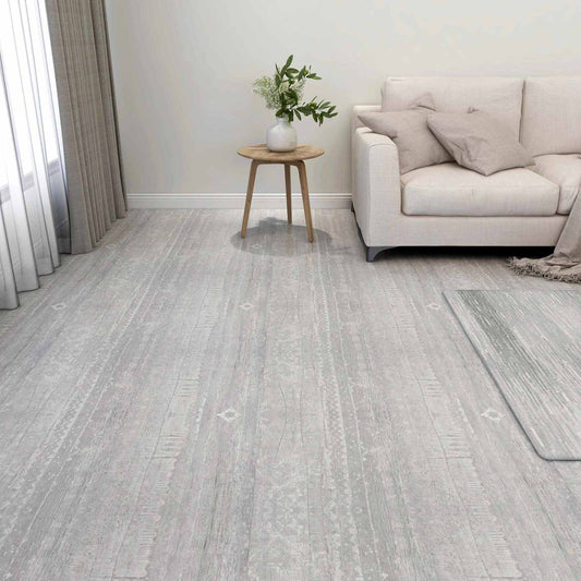 Flooring Planks 5.11 m² 55 pcs PVC Light Grey and White