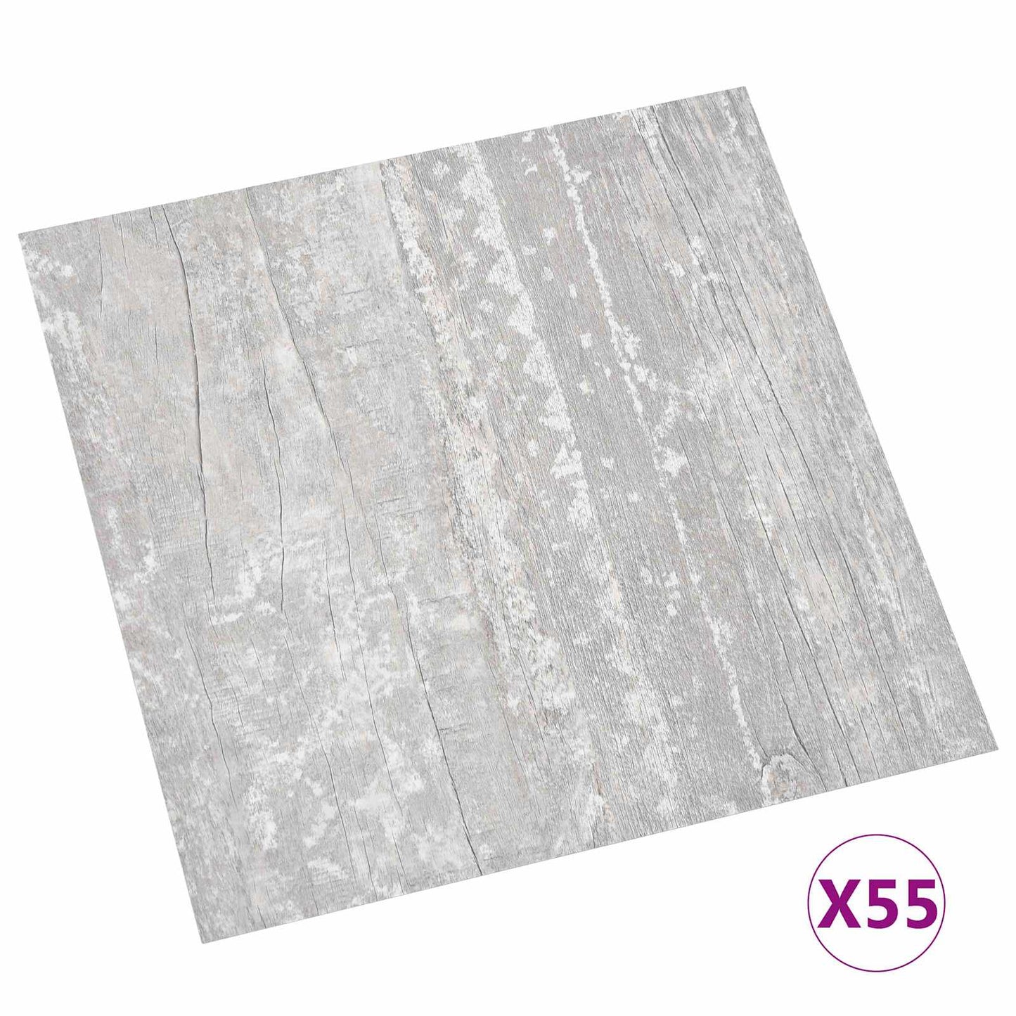 Flooring Planks 5.11 m² 55 pcs PVC Light Grey and White