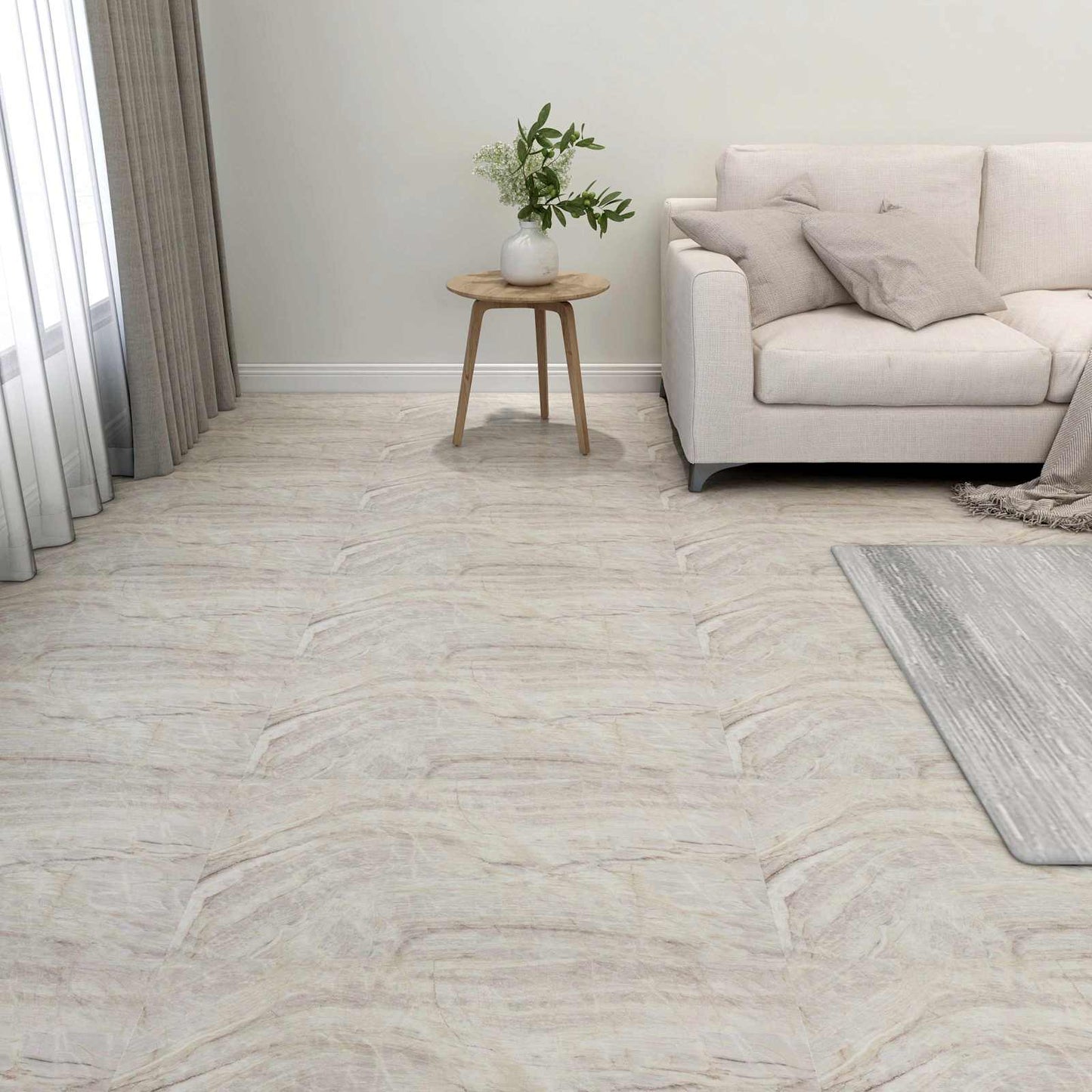Flooring Planks 5.11 m² 55 pcs PVC Brown and Beige