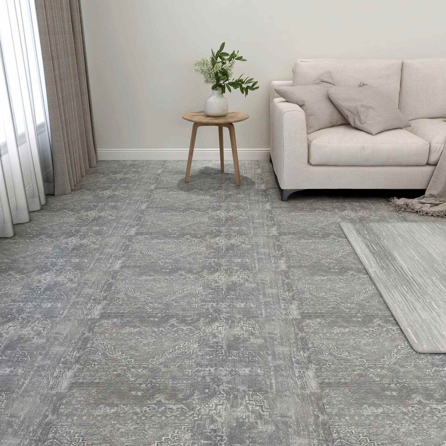 Flooring Planks 55 pcs Concrete Grey 5.11 m² PVC