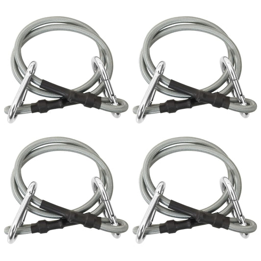 Rope With Carabiner | Black and silver | Rubber | 70 cm long