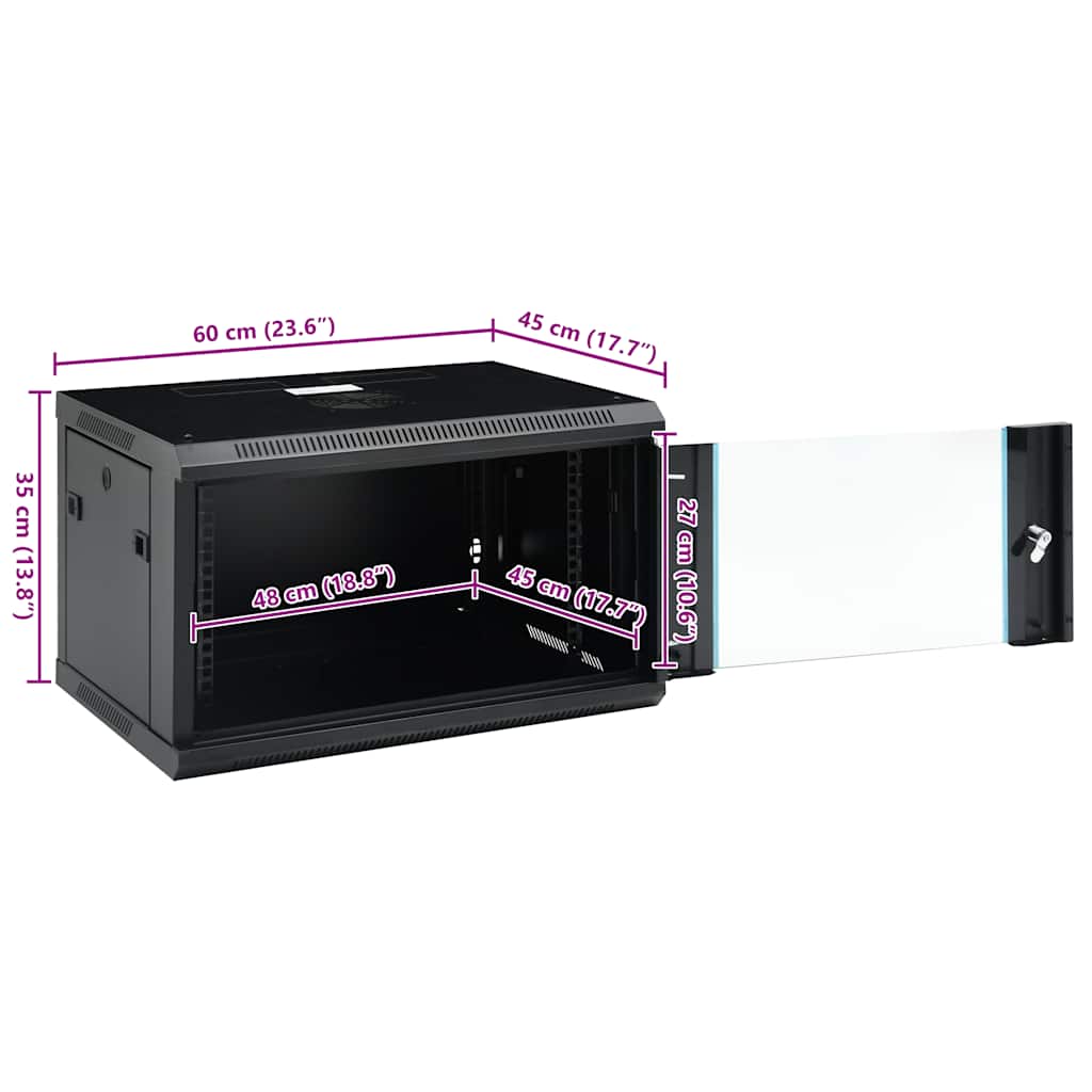 6U Wall Mounted Network Cabinet 19 IP20 600x450x350 mm