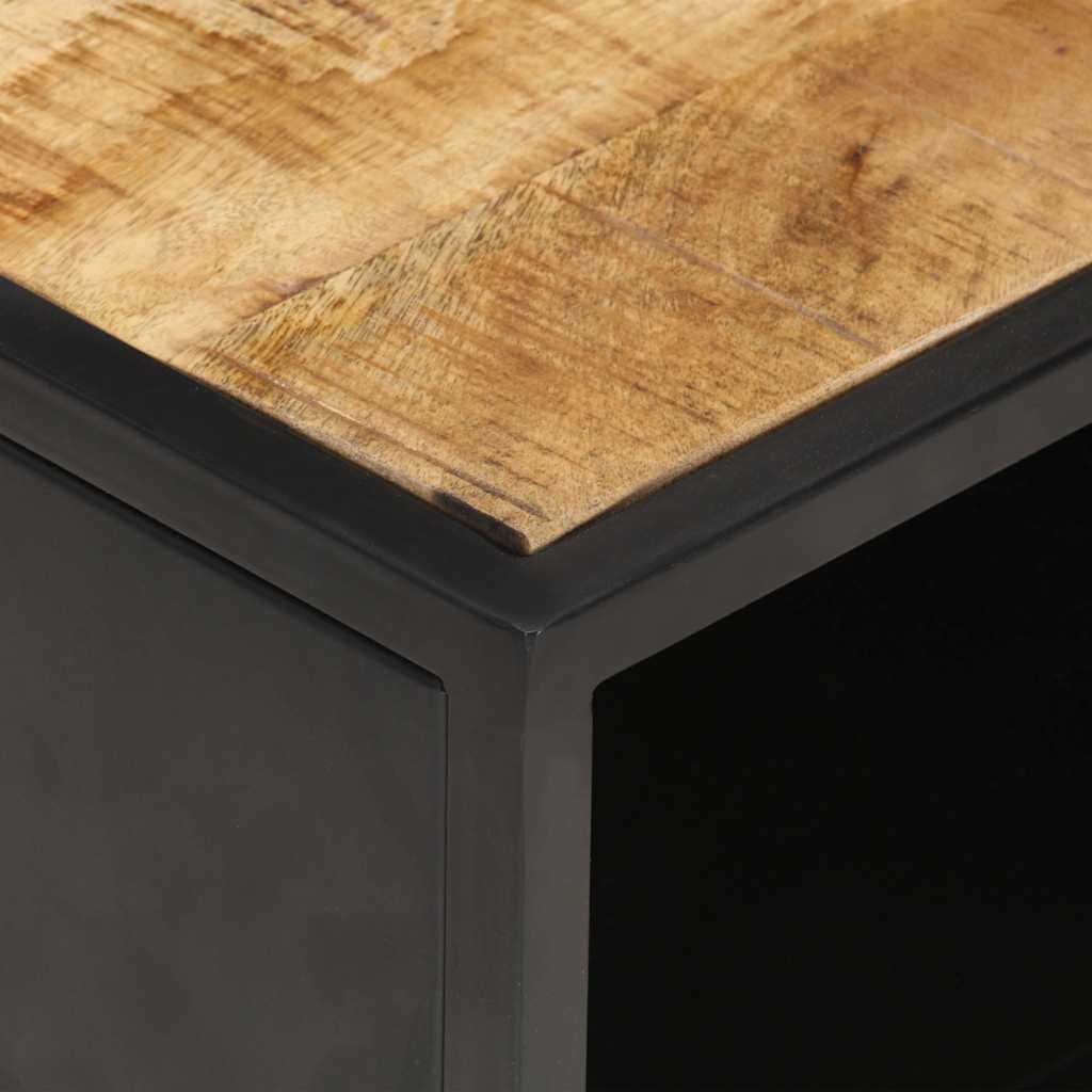 320946 vidaXL Coffee Table with Carved Door 90x55x36 cm Rough Mango Wood