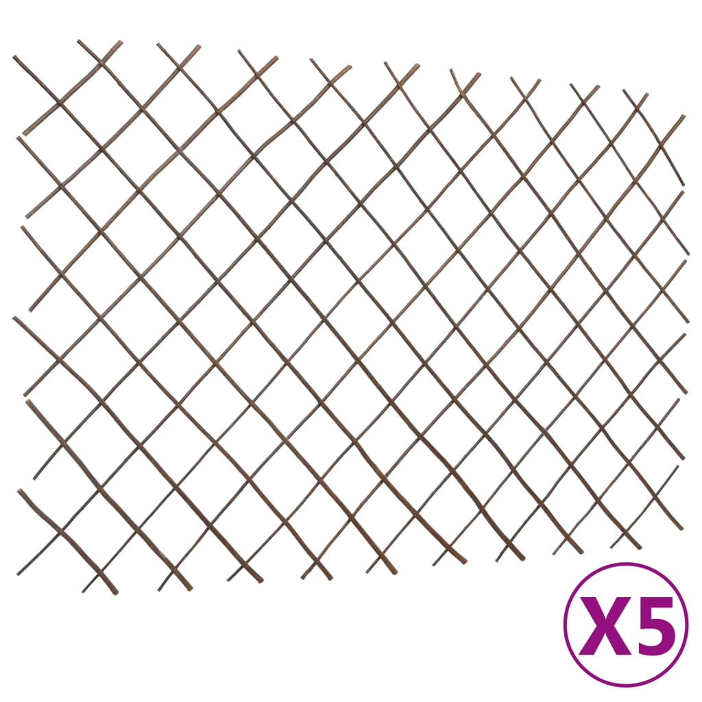Willow Trellis Fences 5 pcs 180x120 cm