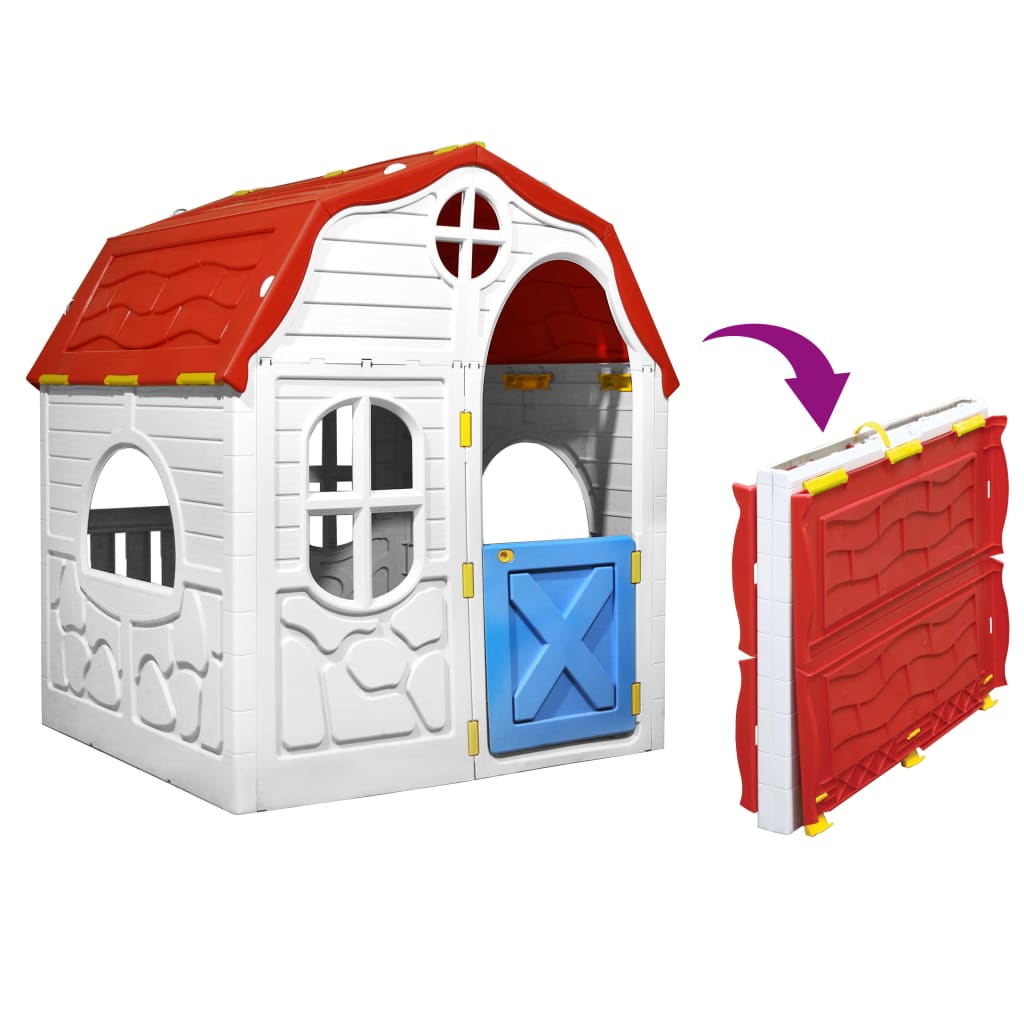 vidaXL Kids Foldable Playhouse with Working Door and Windows