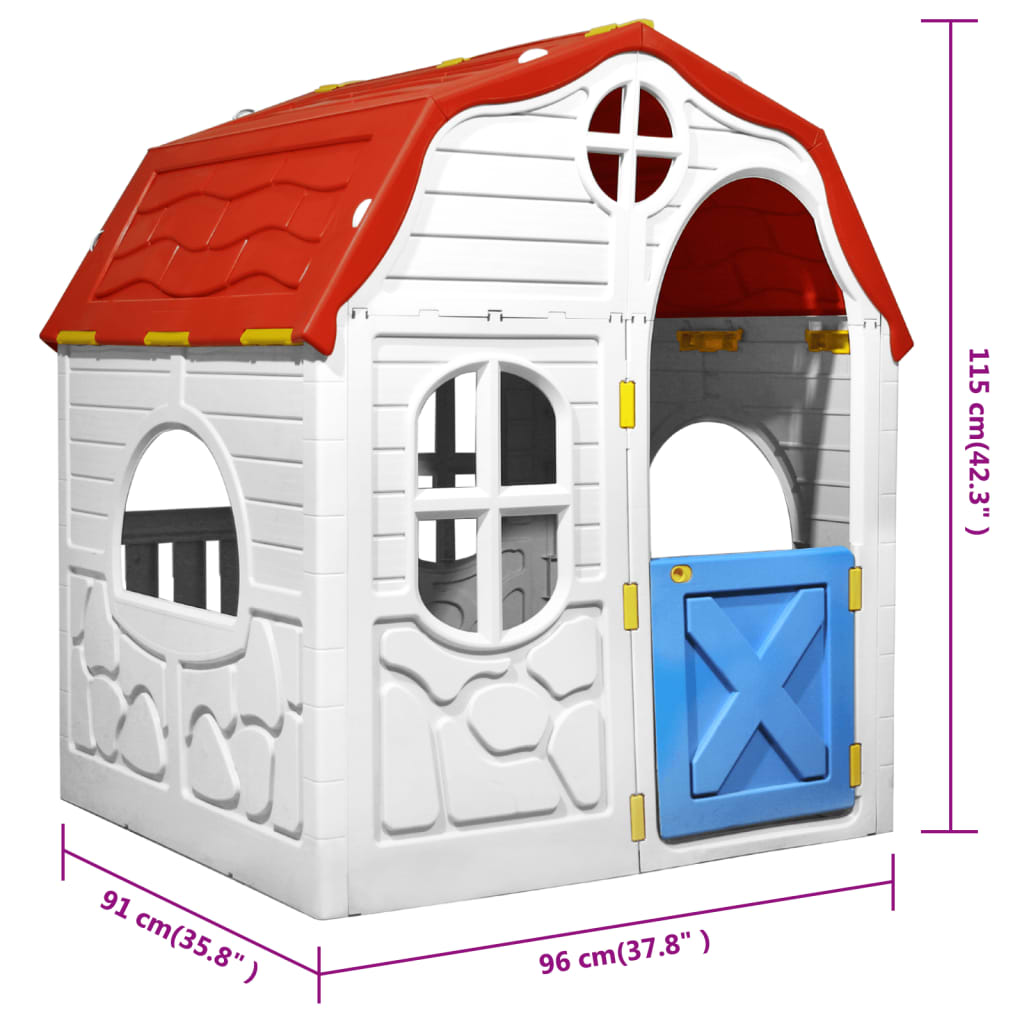 vidaXL Kids Foldable Playhouse with Working Door and Windows