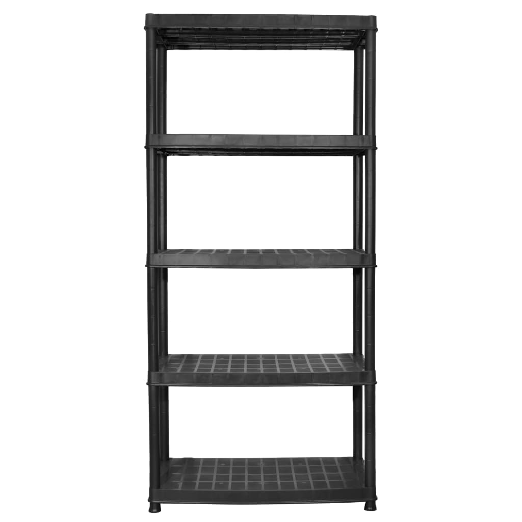 vidaXL Storage Shelf 5-Tier Black 85x40x185 cm Plastic