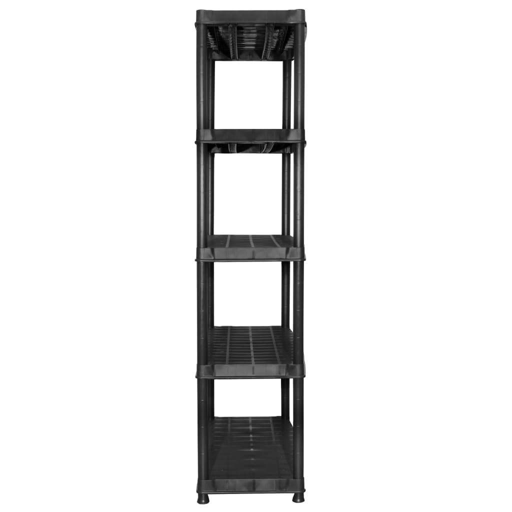 vidaXL Storage Shelf 5-Tier Black 91.5x45.7x185 cm Plastic