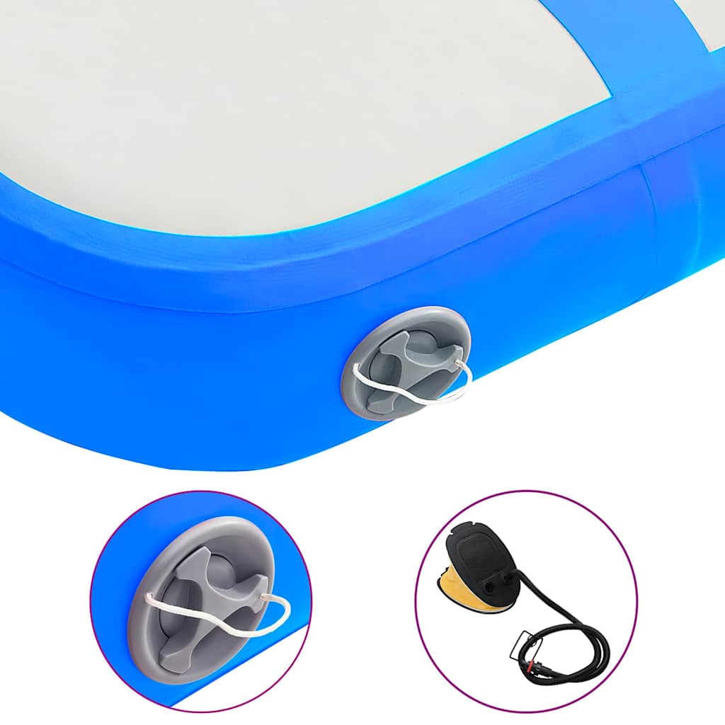 Inflatable Gymnastics Mat with Pump 60x100x10 cm PVC Blue