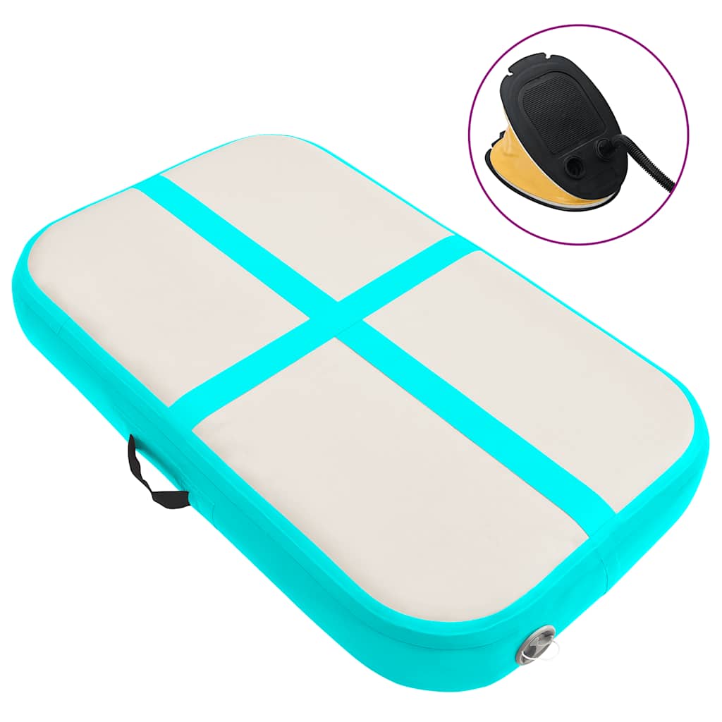 Inflatable Gymnastics Mat with Pump 60x100x10 cm PVC Green