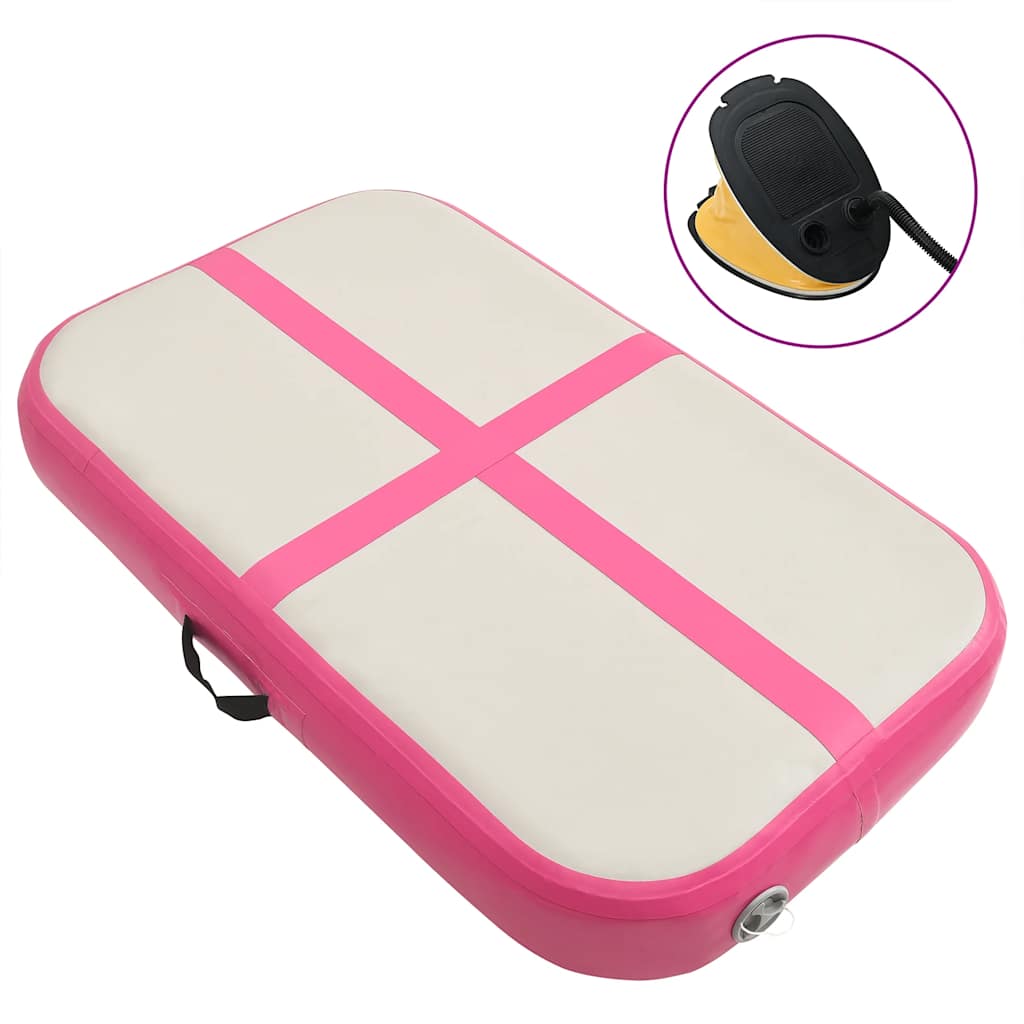 Inflatable Gymnastics Mat with Pump 60x100x15 cm PVC Pink