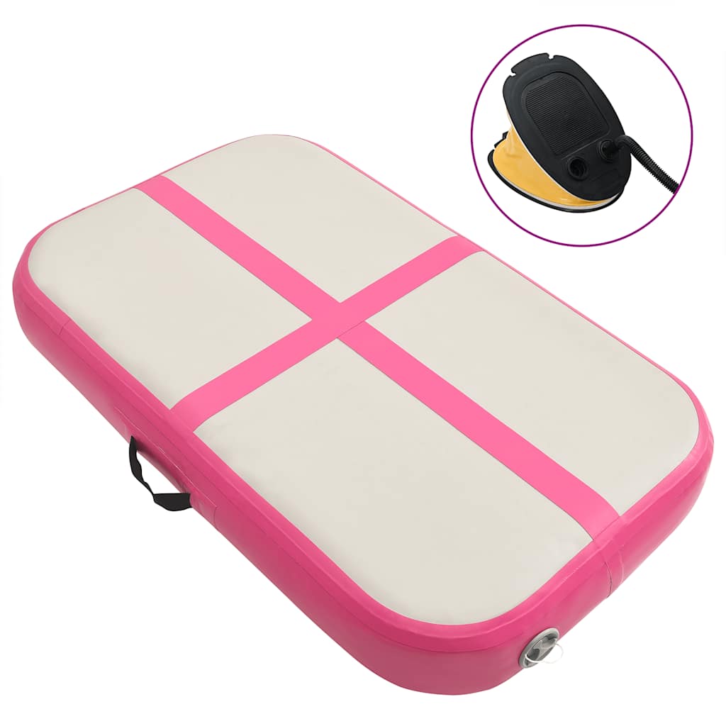 Inflatable Gymnastics Mat with Pump 60x100x20 cm PVC Pink