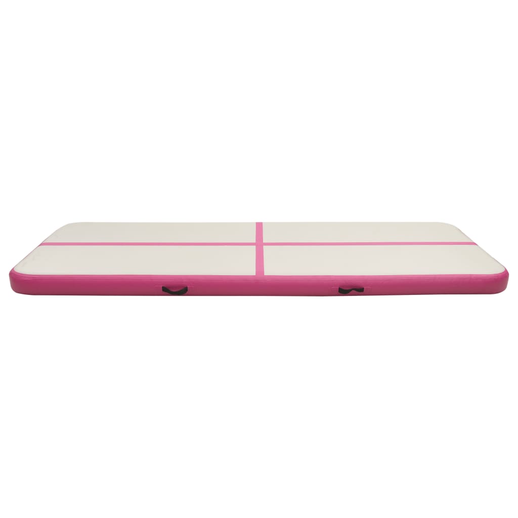 vidaXL Inflatable Gymnastics Mat with Pump 300x100x15 cm PVC Pink