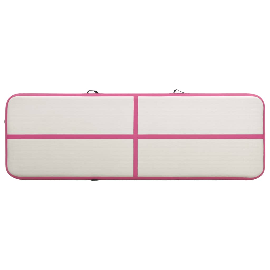 vidaXL Inflatable Gymnastics Mat with Pump 300x100x15 cm PVC Pink