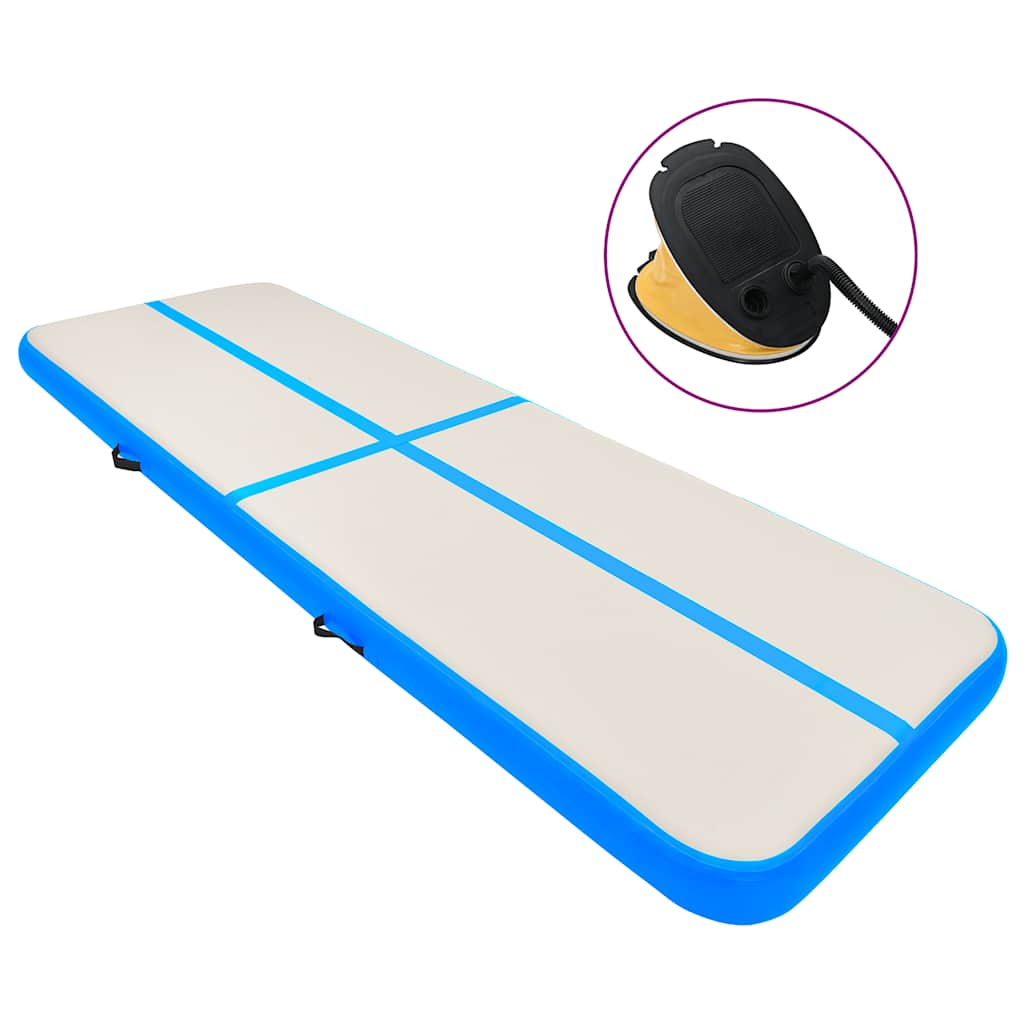 Inflatable Gymnastics Mat with Pump 300x100x15 cm PVC Blue