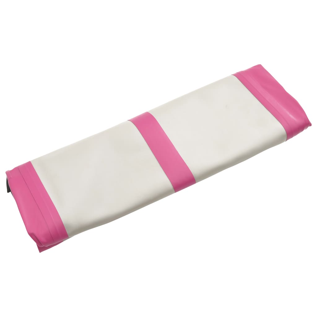 vidaXL Inflatable Gymnastics Mat with Pump 400x100x15 cm PVC Pink