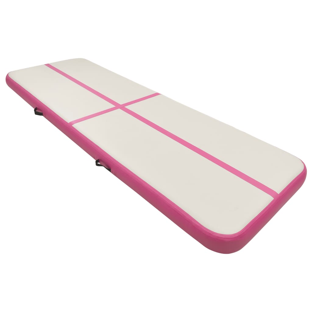 vidaXL Inflatable Gymnastics Mat with Pump 500x100x15 cm PVC Pink