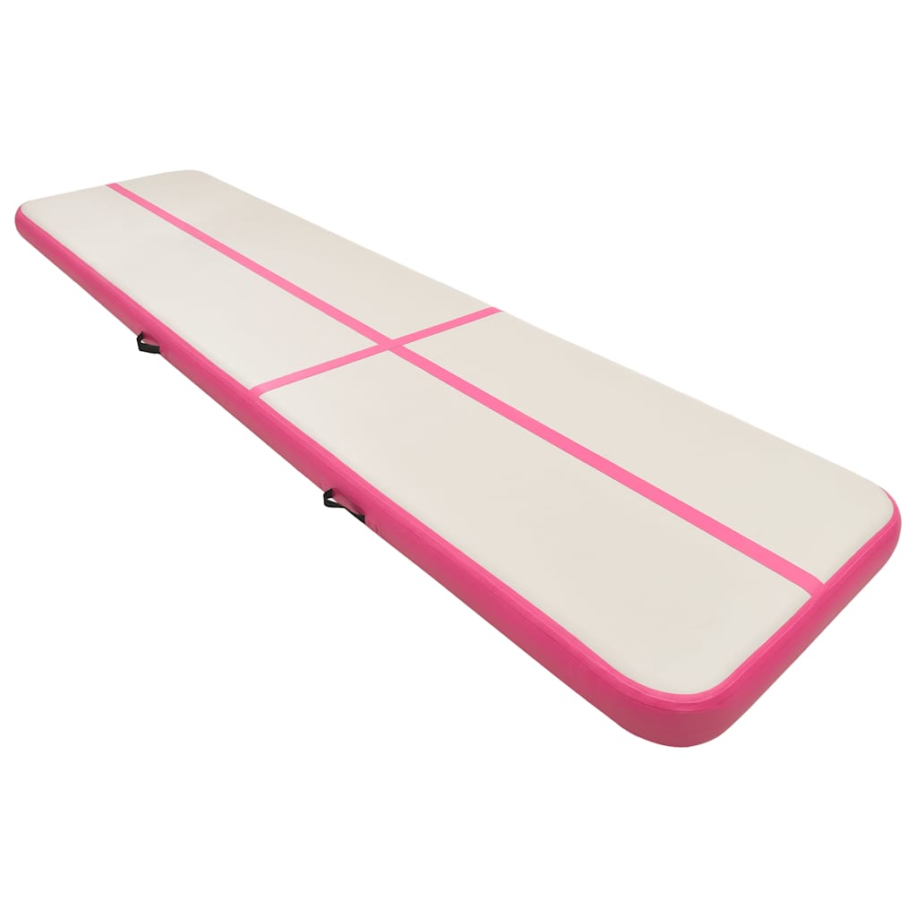Inflatable Gymnastics Mat with Pump 600x100x15 cm PVC Pink