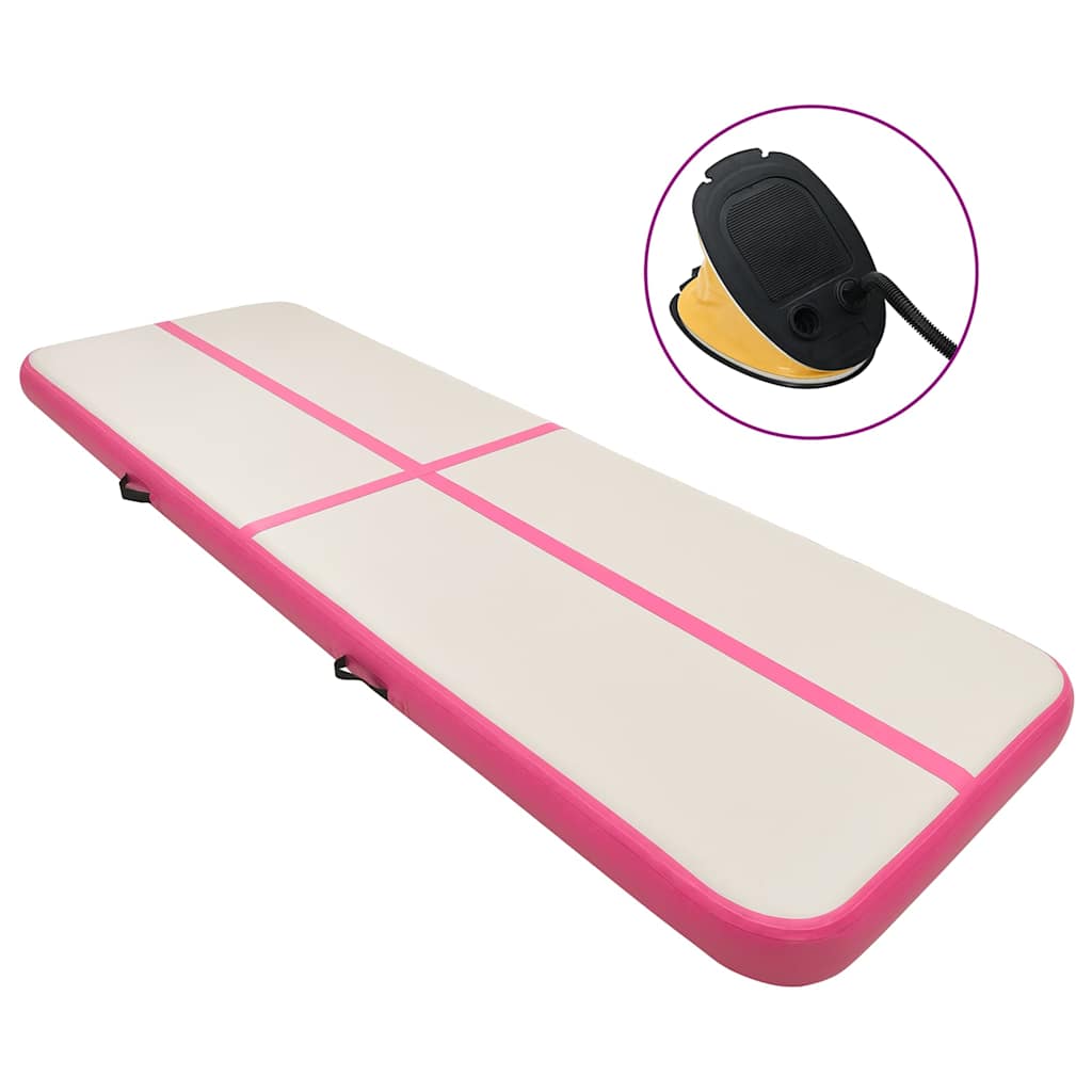 Inflatable Gymnastics Mat with Pump 700x100x15 cm PVC Pink