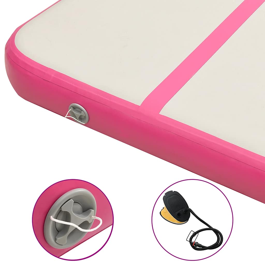 Inflatable Gymnastics Mat with Pump 700x100x15 cm PVC Pink