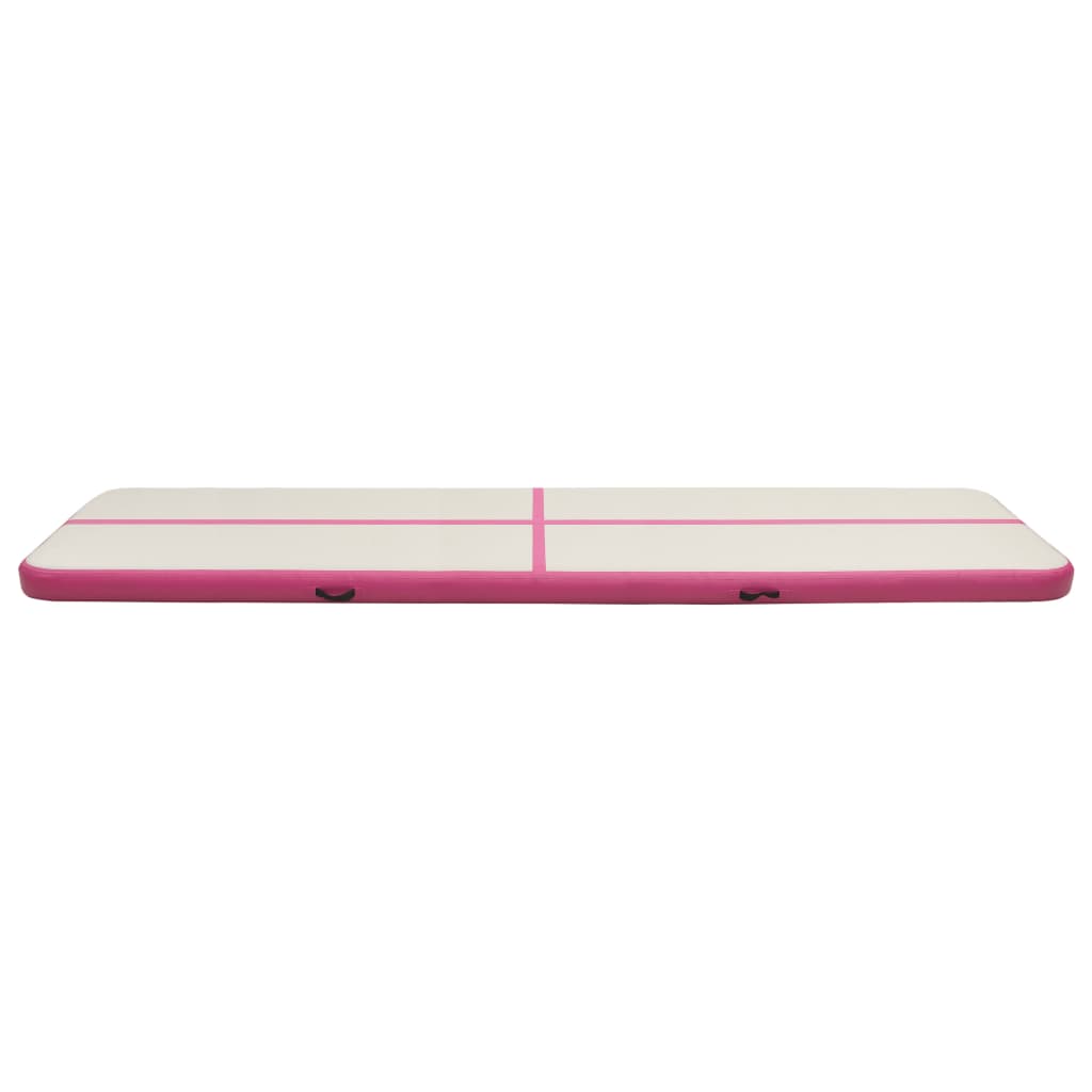 vidaXL Inflatable Gymnastics Mat with Pump 600x100x20 cm PVC Pink