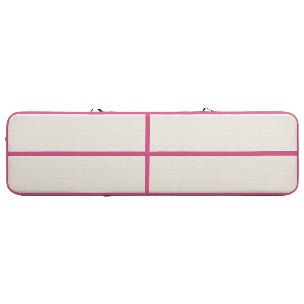 vidaXL Inflatable Gymnastics Mat with Pump 700x100x20 cm PVC Pink