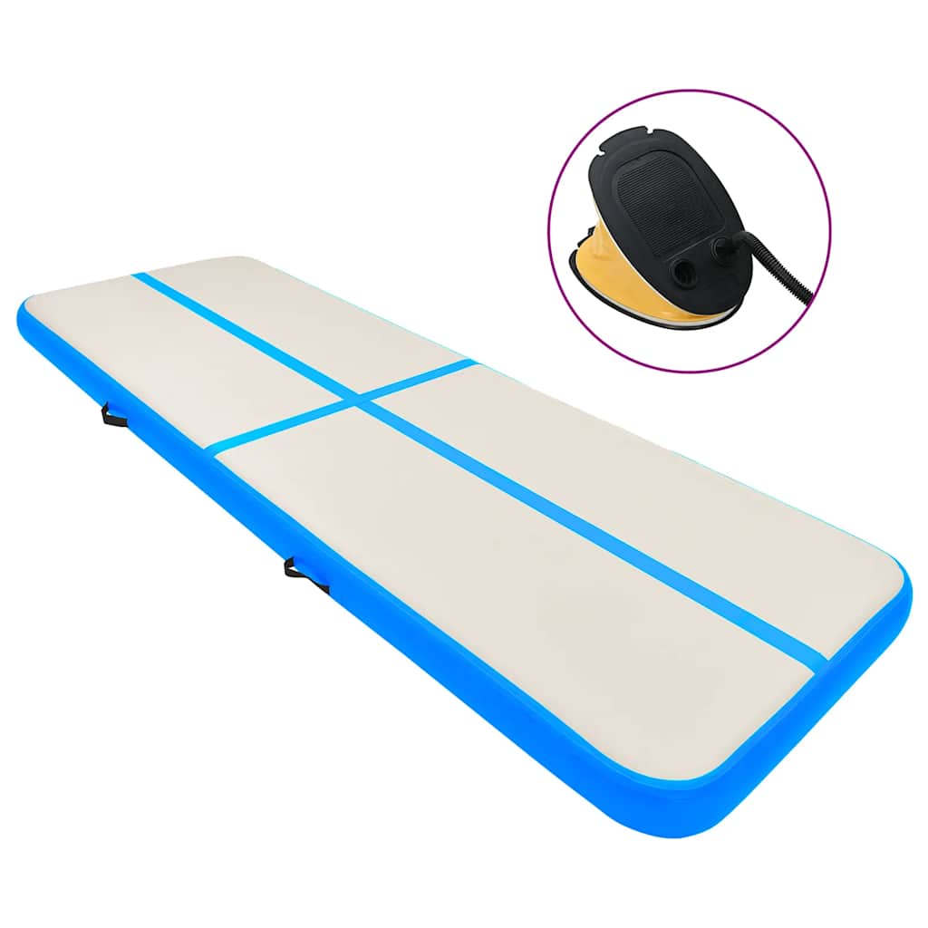 Inflatable Gymnastics Mat with Pump 700x100x20 cm PVC Blue