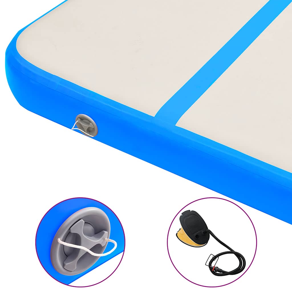 Inflatable Gymnastics Mat with Pump 700x100x20 cm PVC Blue