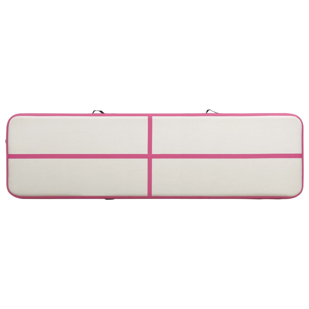 vidaXL Inflatable Gymnastics Mat with Pump 800x100x20 cm PVC Pink